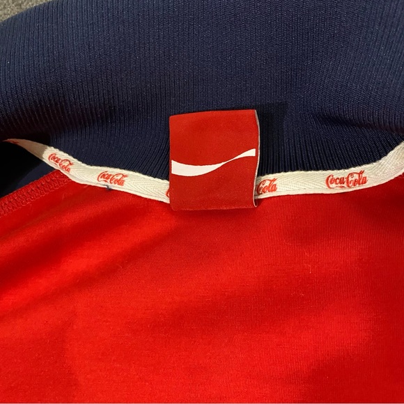 Vintage COCA COLA Velour Zip Up Jacket Sweatshirt Sz Small fits Medium to Large - Picture 11 of 11